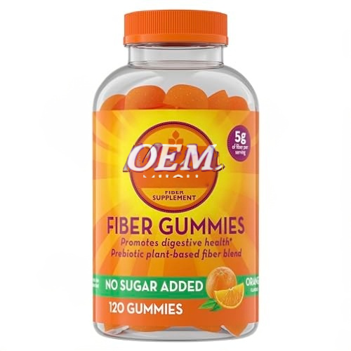 Fiber Gummies for Adults, No Sugar Added Orange