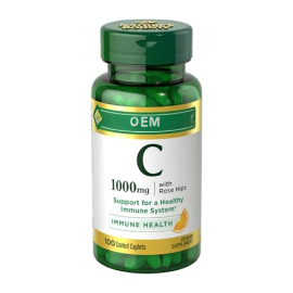Vitamin C + Rose HIPS, Immune Support, 1000mg