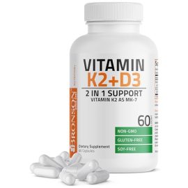 Vitamin K2 D3 (MK7) Supplement Non-GMO Formula Vitamin
