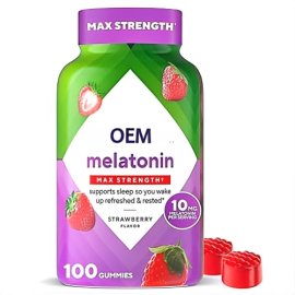 Max Strength 10 mg Melatonin Gummies, Strawberry Flavored