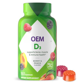 Vitamin D3 Gummies, Bone and Immune Support, Peach