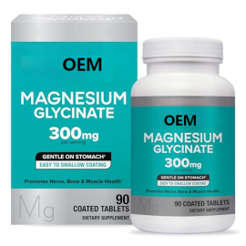 Magnesium Glycinate 300mg, 100% Glycinate Chelated Magnesium Supplement