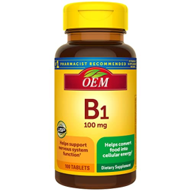 Vitamin B1 100mg, Thiamine B1 Supplement for Energy