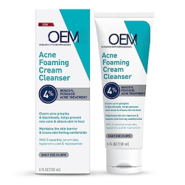 Acne Foaming Cream Cleanser 4% Benzoyl Peroxide Face